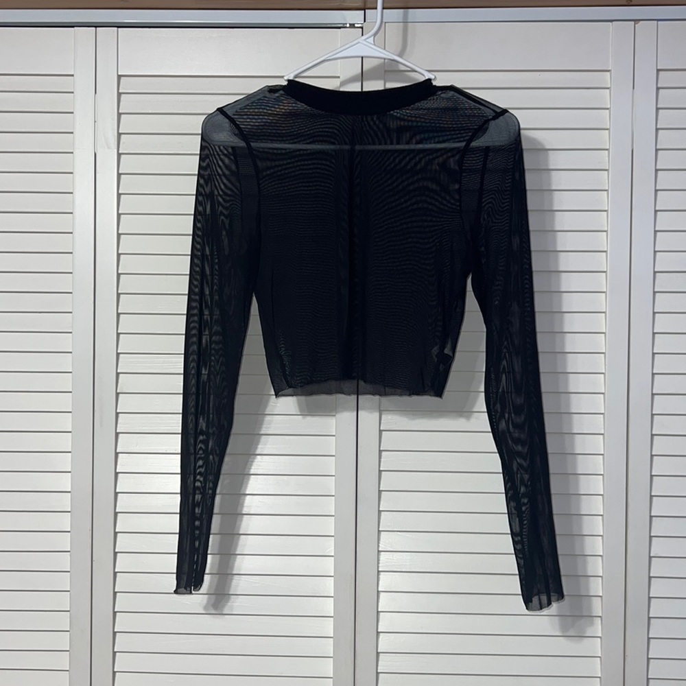 SHEIN Mesh Crop Longsleeve